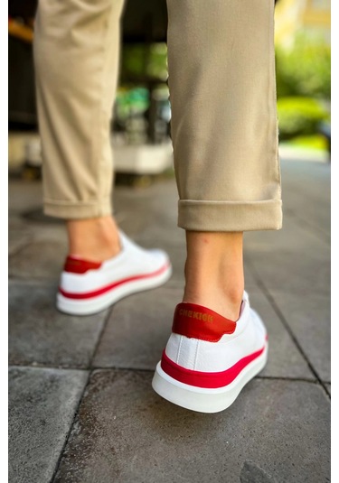 Ch979 - Santoni Gbt Spor Erkek Ayakkabı Beyaz/kırmızı Çok Renkli