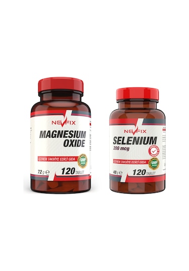 Nevfix Selenyum 200 Mcg 120 Tablet Magnezyum 250 MG 120 Tablet