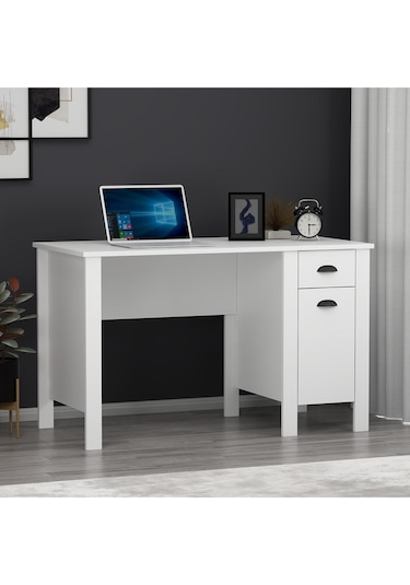 Optima Çalışma Masası - Beyaz / Beyaz Beyaz