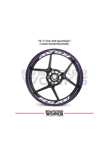 Bajaj Rs200 Jant Sticker Dış Ve İç Set Sticker Jant Şeridi Mor 45878224
