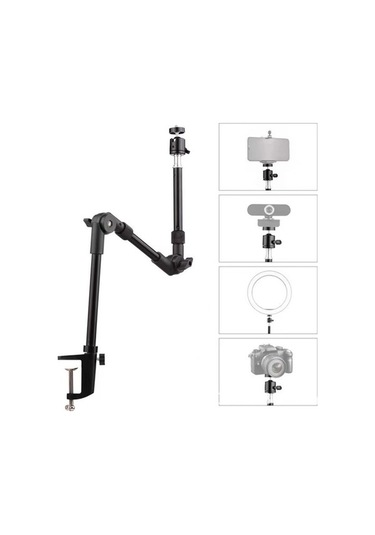 Pazly Altın Katlanabilir Metal Masa Standı 3kg Kapasite 1/4 Vida Adaptörlü Işık/kamera/telefon Uyumlu