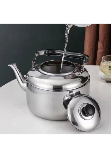 Fortunelane Soba Üstü 8 L Ergonomik Saplı Paslanmaz Çelik Çaydanlık Su Isıtıcısı Çelik