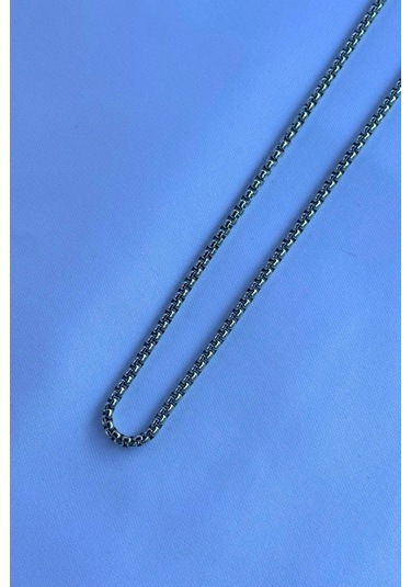 El İşçiliği Paslanmaz Çelik Zincir Erkek Kolye Metalik Gri Siyah