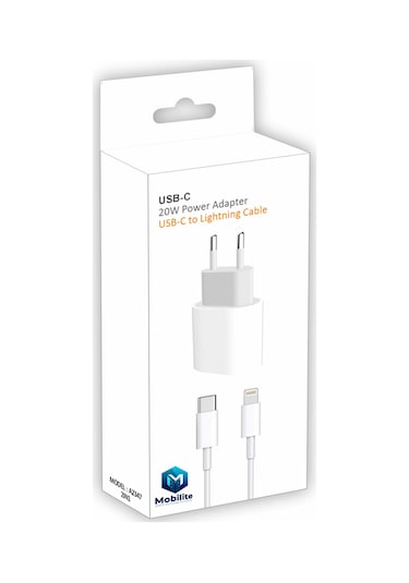 20w Gerçek Güç Pd Type-c Adaptör + 27w Type-c To Lightning Kablolu Hızlı Şarj Set