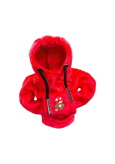 Suntek Yumuşak Peluş Noel Hoodie Vites Topuzu Kapağı Şeker Kamışı