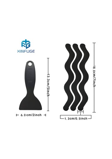 Symbee Banyo Kolu Kaymazsız Bandı Peva Dalgalı Desenli Su Geçirmez Anti-kayma Bant 12 Adet 2x20cm Şeffaf