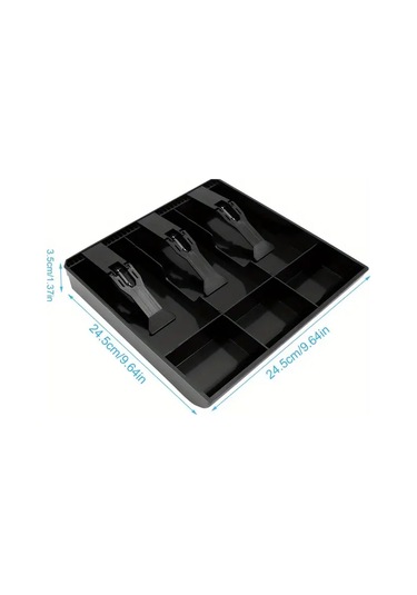 Oldfriend 5 Banknot 4 Bozukluk Bölmeli Nakit Para Çekmecesi Yerleştirme Tepsisi Siyah