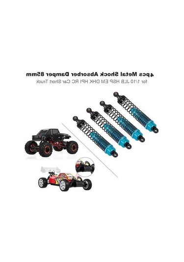 Didadodo 4 Adet Yüksek Performanslı Rc Araç Amortisörü - 1/10 Jlb Hsp Em Dhk Hpı İçin Mavi 85mm, Renkli