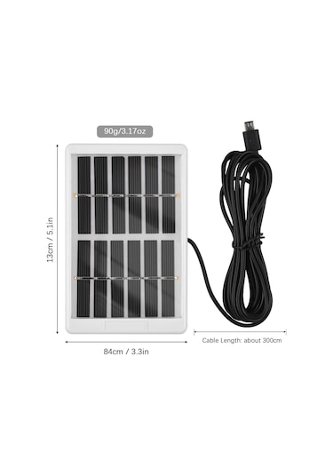 Mufunye 6v 1.2w Polikristal Güneş Paneli - 3m Kablolu Micro Usb Güneş Şarj Cihazı, Plastik Çerçeve İle Lamine Tasarım