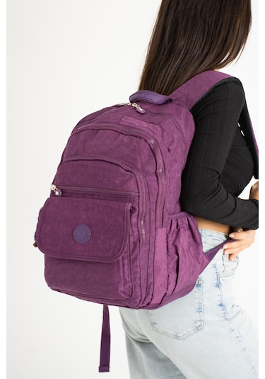 Ultra Hafif Çok Cepli Su Geçirmez Sırt Çantası Mor Model:571-2a - Mor
