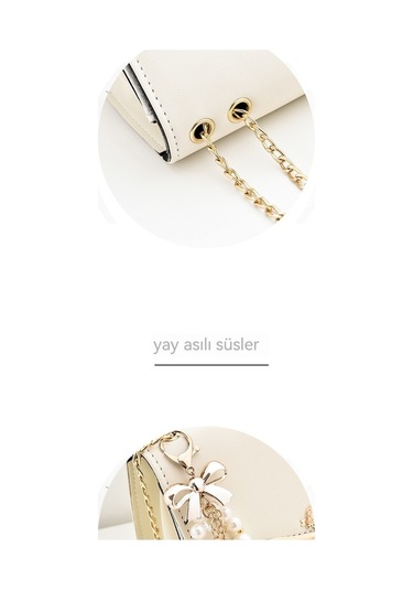 Kadın Çanta Kore Tarzı Moda Basit Küçük Kare Çanta Tek Omuz Crossbody Çanta-kirli Beyaz Kırık Beyaz