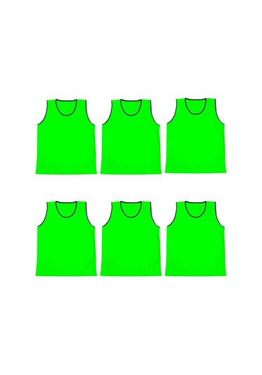 Antrenman Yeleği Çocuk Beden 6'lı Set Bip Yeşil Yeşil
