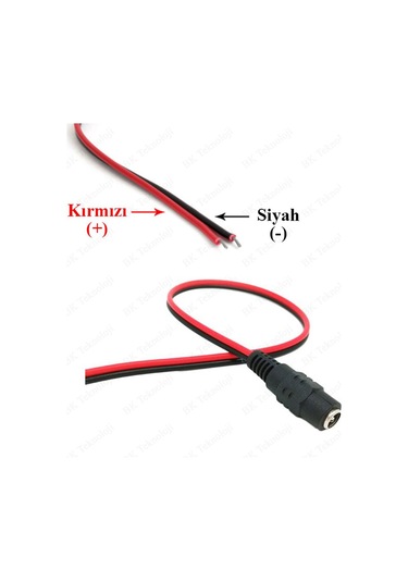 5 Adet 5.5x2.1mm DC 12V Dişi CCTV Led Güç Kablosu