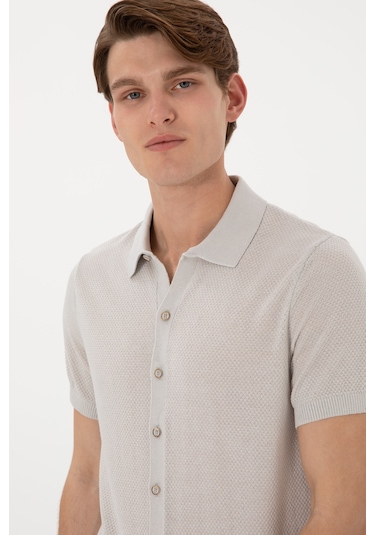 U.S. Polo Assn. Erkek Regular Fit Açık Gri Düğmeli Triko Tişört 50306455-VR001 U.S. Polo Assn. Erkek Regular Fit Açık Gri Düğmeli Triko Tişört 50306455-VR001