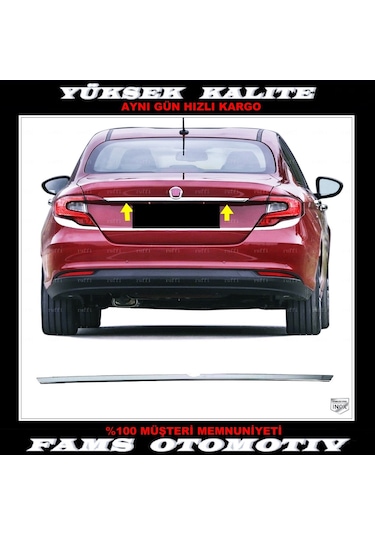 Fiat Egea Sedan Krom Bagaj Çıtası 2015 Üzeri P. Çelik