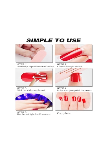 Leezsingsertleştirilmiş Jel Oje Şeritleri Etiketleri, Yapışkanlı Tam Sarma Jel Tırnak Sanatı Etiketi, Tırnak Törpüsü Ve Çubuklu Su Geçirmez Jel Tırn-130