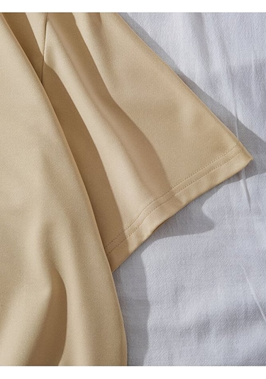 Nevermind Sevgili Kombini Tişört 2 Li Set Unisex Minimal Yüz Baskılı Çift T Bej