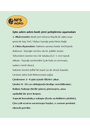 Kedi Çimi Tohumu - 250 Gram Kedi Çimi Tohumu