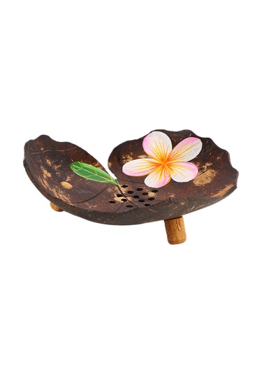 Hindistan Cevizi Kabuğu Yapımı Tepsi Depolama Sabunluk Banyo Paneli Duş