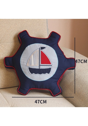 Sones Korsan Tarzı Yastık Yatak Sırt Desteği Yastık İçi Yastıklı Yastık, Boyut: 47 X 47 Cm Mavi