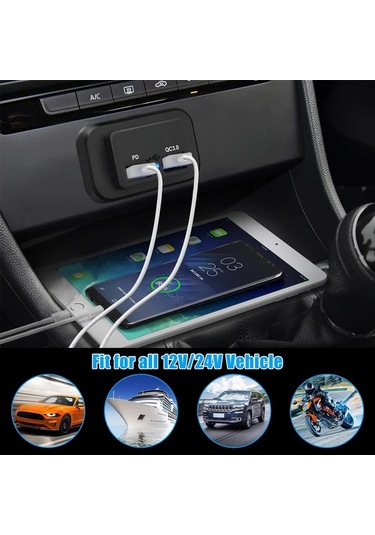 Boatshop1 Clelo 2 Takım 12v 24v Rv Usb Soketi Cift Hizli Sarj Pd3 0 Tip C Ve Qc3 0 Usb A Araba Sarj Adaptoru Pil Olmadan Rv Prizleri