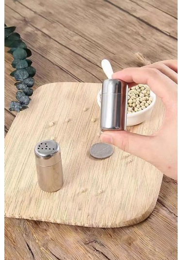 Çelik Küçük Boy 1 Çift Ev Lokanta Restoran İçin Tuzluk Ve Karabiberlik Cin515 Gri