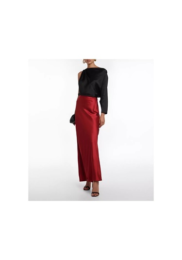 Foxı18 Satenden Maksi Etek 218458470 Kırmızı Karakade