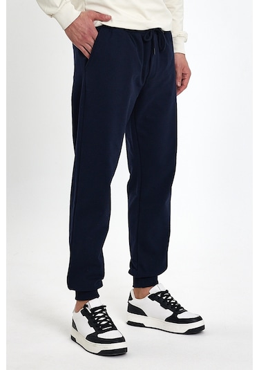 Erkek Eşofman Altı Cepli Standart Fit Rahat Kalıp Lacivert