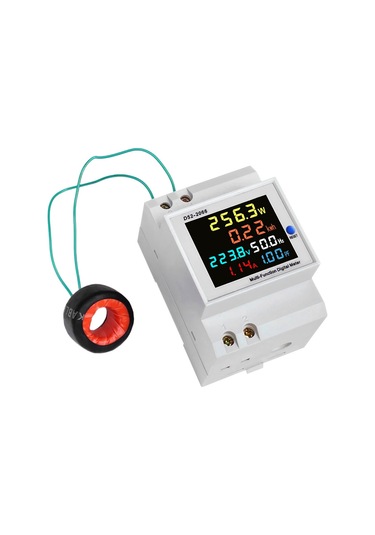 Reedark D52-2066 Dın Raylı Çok Fonksiyonlu Elektrik Ölçer, Lcd Ekran, Akım Gerilim Güç Frekans Monitörü