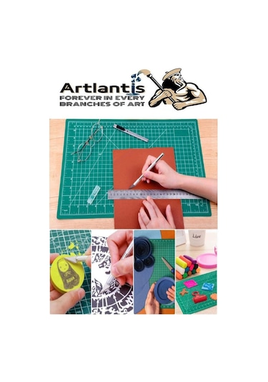 Kesim Matı A3 Kretuar Seti Ve Çelik Cevel 30 Cm 1 Adet 30x45 Cm Çift Taraflı Çizim Matı Kesme Madı Kesim Tablası Kesim Altlığı