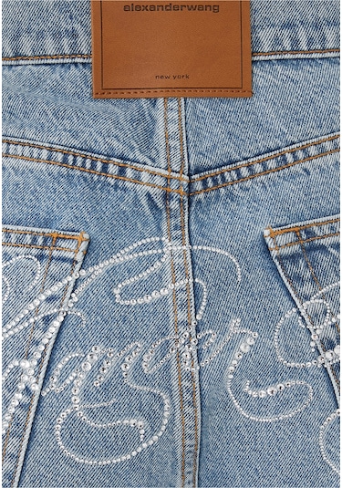 T By Alexander Wang Yüksek Moda Oversized Yuvarlak Jean Pantolon Light Blue