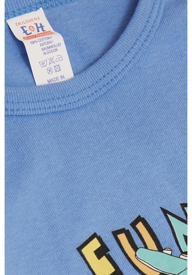 Breeze Erkek Bebek Çıtçıtlı Body Pilot Hayvancıklar Baskılı 9 Ay-3 Yaş, Mavi-mavi Mavi