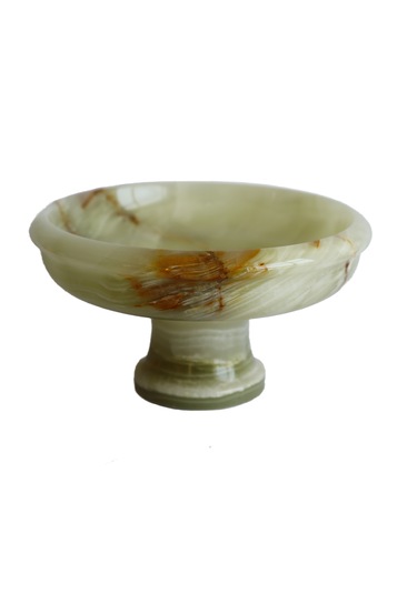 Oniks Doğal Taş 3 Lü Elma Biblo Seti 6 Ayaklı Çanaklı El Yapımı Dekoratif Meyve Seti Yeşil