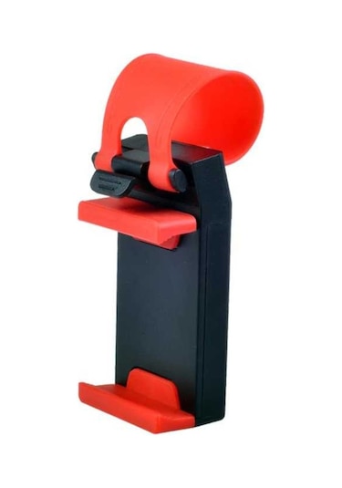 Zore Araç Direksiyon Telefon Tutucu-Siyah-Kırmızı-Siyah-Kırmızı