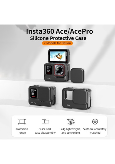 Vrig Spor Kamera Silikon Kılıf Koruyucu Kapak Kafes Siyah