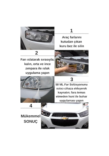 Buharlı Araba Far Temizleme Ve Parlatma Seti Yeni Nesil Premium 9 Parça Set