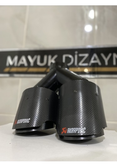 Akrapovic Karbon Egzoz Ucu Çift Çıkış 100mm Sol --mayukdizayn--