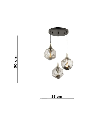 Lampaluce Globo-4 Modern Yemek Masası Sarkıt Avize 3'lü 70cm Krom Krom