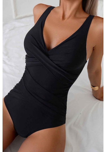Angelsin Kruvaze Derin V Yaka Mayo Siyah