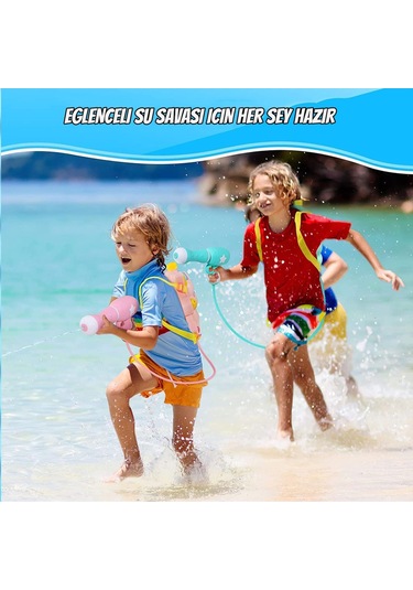 Sırt Çantalı Sırta Takılabilen Pompalı Su Tabancası 2000ml Kapasite - Çok Renkli