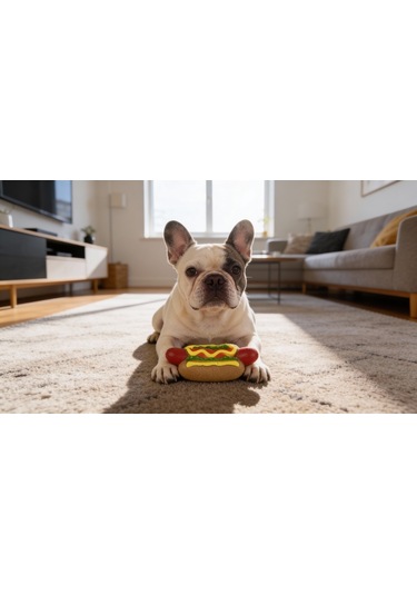 Runaway Sesli Köpek Oyuncağı - Dayanıklı Hot Dog Vinil