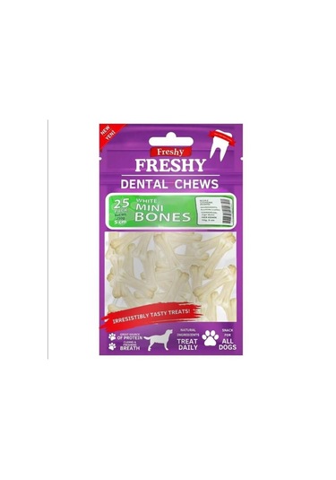 Freshy Dental Chews White Mini Bones Köpek Ödül Kemiği 5 Cm 25 Adet