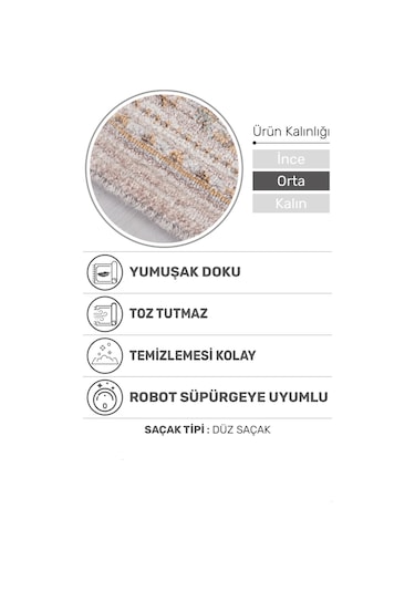 Retrova Halı Koleksiyonu Vintage Eskitme Desenli, 6 Mm İnce Form, Tozumaz Ve Kolay Temizlik Karışık