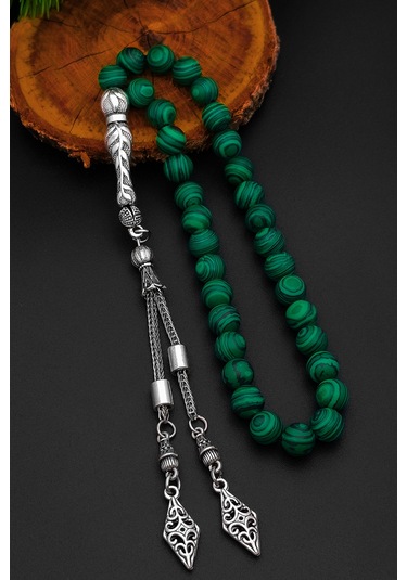 Erkek Sıkma Malahit Tesbih 8 Mm Bt041 Yeşil