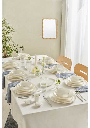Karaca  Red Carpet Collection Stream Bone Merope 53 Parça 12 Kişilik Yemek Takımı Platin
