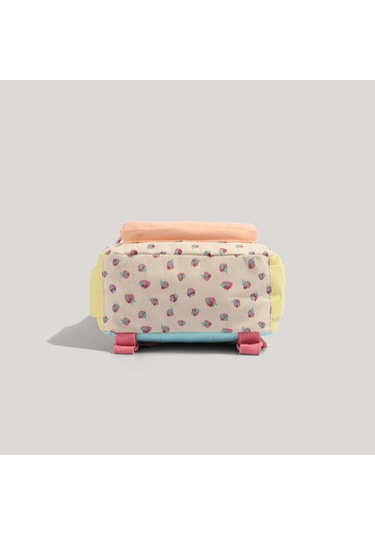 Yunboo Kadınlar İçin Dayanıklı Kumaş Çanta, Çilek Desenli Canlı Renkler, Geniş İç Mekanlı Günlük Sırt Çantası