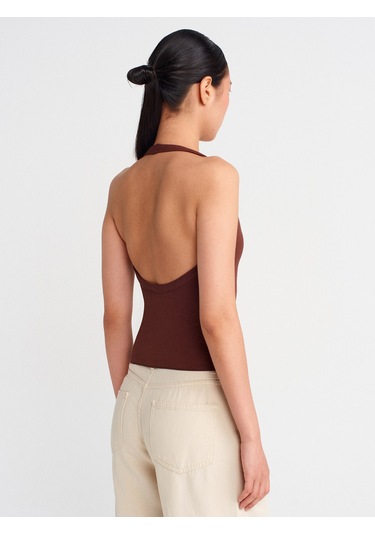 Dilvin 31971 Boyundan Bağlamalı Top-açık Kahve Açık Kahve