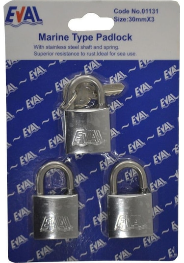 Eval Marin Asma Kilit 3lü Set 30 Mm