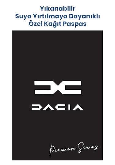 Suya Dayanıklı Yıkanabilir Dacia Oto Paspas Kağıdı Siyah 50 Adet