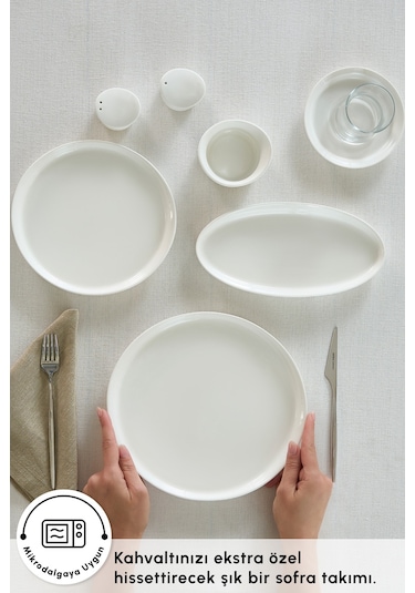 Karaca Forever Bone Bovi 28 Parça 6 Kişilik Kahvaltı Takımı Beyaz